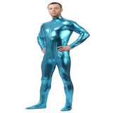 Shiny Spandex Full Body Suit Second Skin Bodysuit Zentai Unitard Sky Blue S