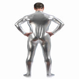 Shiny Spandex Full Body Suit Second Skin Bodysuit Zentai Unitard Silver L