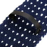 Men's Wool Knitted Flat Woven Tie Necktie (Dark Blue)