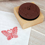 Maxbell DIY Commemorate Sign Stamper Wooden Inkpad Seal Butterfly Kids Gift