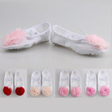 Child Canvas Practice Shoes Dancing Ballet Shoes Slippers Gymnastics Pink