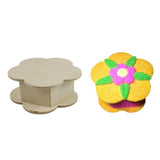 Maxbell Unfinished Wood Flower Shape Jewelry Box Case for Kids Girls Toys DIY Crats