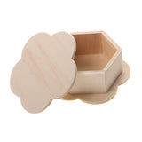 Maxbell Unfinished Wood Flower Shape Jewelry Box Case for Kids Girls Toys DIY Crats