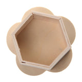 Maxbell Unfinished Wood Flower Shape Jewelry Box Case for Kids Girls Toys DIY Crats