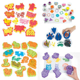 Maxbell Pack of 6 EVA Kids Stamper Sponge Painting Shapes Craft Stamps Kids Toys