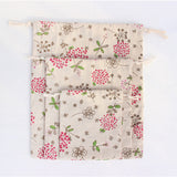 Maxbell 3Pcs Sets Plants Printed Drawstring Sack Dress Underwear Shoes Laundry Storage Bags Tote