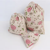 Maxbell 3Pcs Sets Plants Printed Drawstring Sack Dress Underwear Shoes Laundry Storage Bags Tote