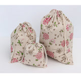Maxbell 3Pcs Sets Plants Printed Drawstring Sack Dress Underwear Shoes Laundry Storage Bags Tote