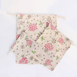 Maxbell 3Pcs Sets Plants Printed Drawstring Sack Dress Underwear Shoes Laundry Storage Bags Tote