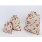 Maxbell 3Pcs Sets Plants Printed Drawstring Sack Dress Underwear Shoes Laundry Storage Bags Tote
