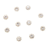 Maxbell Pack of 10 Rhinestone Buttons Flatback Embellishments for Wedding Hair Bow Craft DIY Gold 10mm