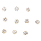 Maxbell Pack of 10 Rhinestone Buttons Flatback Embellishments for Wedding Hair Bow Craft DIY Gold 10mm