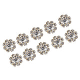 Maxbell Pack of 10 Rhinestone Buttons Flatback Embellishments for Wedding Hair Bow Craft DIY Gold 10mm