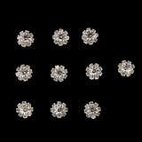 Maxbell Pack of 10 Rhinestone Buttons Flatback Embellishments for Wedding Hair Bow Craft DIY Gold 10mm