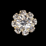 Maxbell Pack of 10 Rhinestone Buttons Flatback Embellishments for Wedding Hair Bow Craft DIY Gold 10mm
