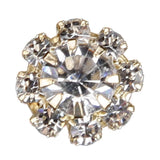 Maxbell Pack of 10 Rhinestone Buttons Flatback Embellishments for Wedding Hair Bow Craft DIY Gold 10mm