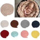 Maxbell Newborn Baby Roving Braid Wool Spinning Fiber Rugs Photography Props Beige