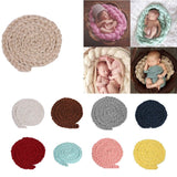 Maxbell Newborn Baby Roving Braid Wool Spinning Fiber Rugs Photography Props Beige