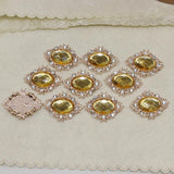 Maxbell 30 Pieces Mix Color Shape Flatback Rhinestone Embellishment Crystal Buttons