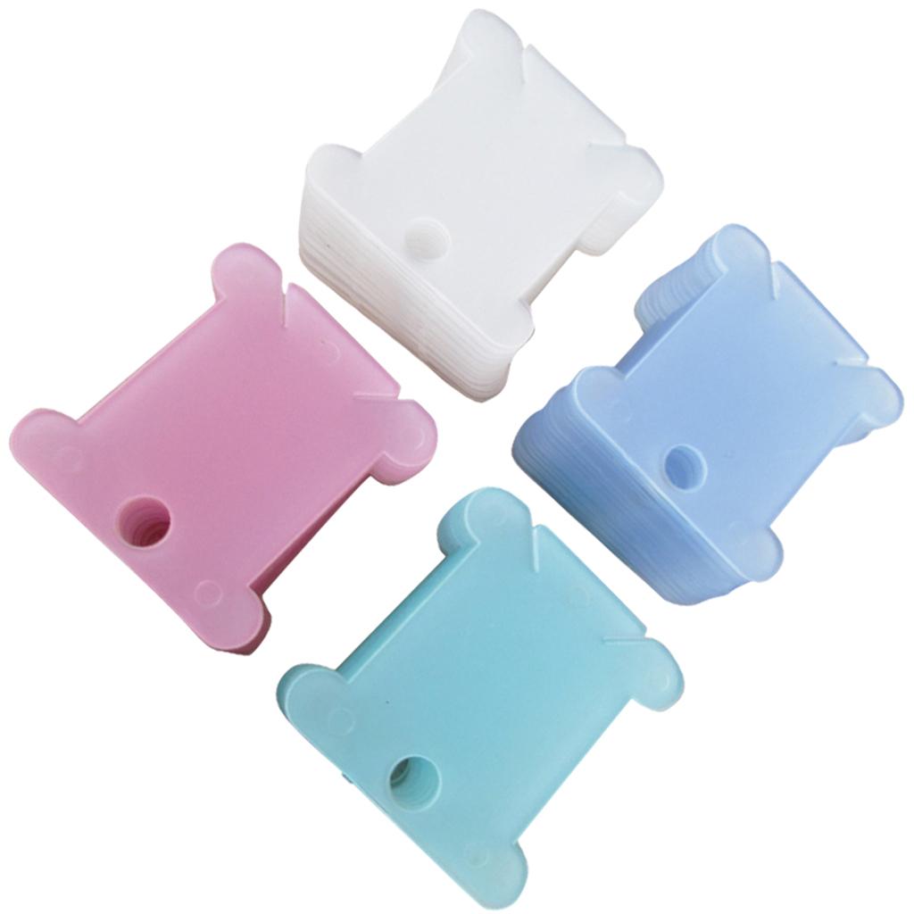 Maxbell Plastic Thread Bobbins Holder for Cross Stitch Embroidery Winding Board Pack of 100