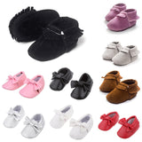 Baby Kids Bowknot Soft Sole Moccasin Toddler Leather Crib Shoes 11cm Silver