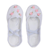 Dance Ballet Yoga Canvas Leather Split Sole Shoes For Child Girls White 30