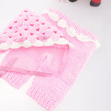 Maxbell Pink Color Manual Crochet knitting lovely Baby Photo Props Fairy Hats Pants Sets