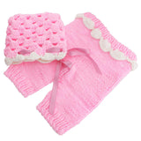 Maxbell Pink Color Manual Crochet knitting lovely Baby Photo Props Fairy Hats Pants Sets