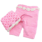 Maxbell Pink Color Manual Crochet knitting lovely Baby Photo Props Fairy Hats Pants Sets