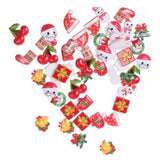Maxbell Pack of 50 Christmas Resin Cabochon Flatback Beads Button Scrapbooking Embelishment