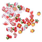 Maxbell Pack of 50 Christmas Resin Cabochon Flatback Beads Button Scrapbooking Embelishment