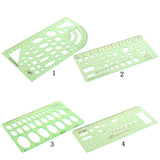 Maxbell Green Plastic Drafting Drawing Tool Ruler Geometric Oval Template for Students 1