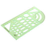 Maxbell Green Plastic Drafting Drawing Tool Ruler Geometric Oval Template for Students 1
