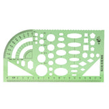 Maxbell Green Plastic Drafting Drawing Tool Ruler Geometric Oval Template for Students 1