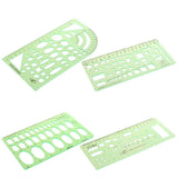Maxbell Green Plastic Drafting Drawing Tool Ruler Geometric Oval Template for Students 1