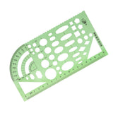 Maxbell Green Plastic Drafting Drawing Tool Ruler Geometric Oval Template for Students 1