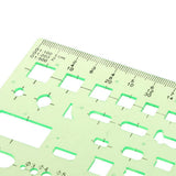 Maxbell Green Plastic Drafting Drawing Tool Ruler Geometric Oval Template for Students 2