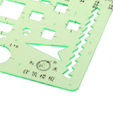 Maxbell Green Plastic Drafting Drawing Tool Ruler Geometric Oval Template for Students 2
