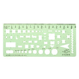 Maxbell Green Plastic Drafting Drawing Tool Ruler Geometric Oval Template for Students 2