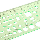 Maxbell Green Plastic Drafting Drawing Tool Ruler Geometric Oval Template for Students 2