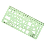 Maxbell Green Plastic Drafting Drawing Tool Ruler Geometric Oval Template for Students 2