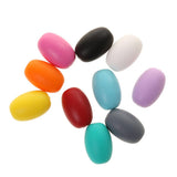 Maxbell Silicone Teething Beads Breastfeeding Nursing Necklace Sensory Tool Oval 20*14mm- Multicolor