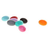 Maxbell Silicone Teething Beads Breastfeeding Nursing Necklace Sensory Tool Oval 20*14mm- Multicolor
