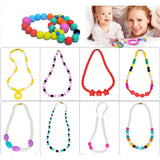 Maxbell Silicone Teething Beads Breastfeeding Nursing Necklace Sensory Tool  Flat - Multicolor