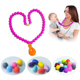 Maxbell Silicone Teething Beads Breastfeeding Nursing Necklace Sensory Tool  Flat - Multicolor