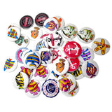 Maxbell Pack of 50 Assorted Ocean Series Pattern Wooden Buttons for Sewing Crafts