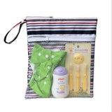 Maxbell Fashion Mummy Cloth Diaper Bag Wet Dry Zipper Striped Tote Nappy Bag
