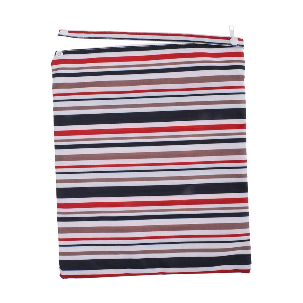 Maxbell Fashion Mummy Cloth Diaper Bag Wet Dry Zipper Striped Tote Nappy Bag