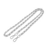 Purse Handbag Handle Shoulder Bag Replacement Chain Bag Strap Silver+White