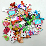 Maxbell Pack of 50 Assorted Animals Wooden Decorative Buttons for Sewing and Crafts